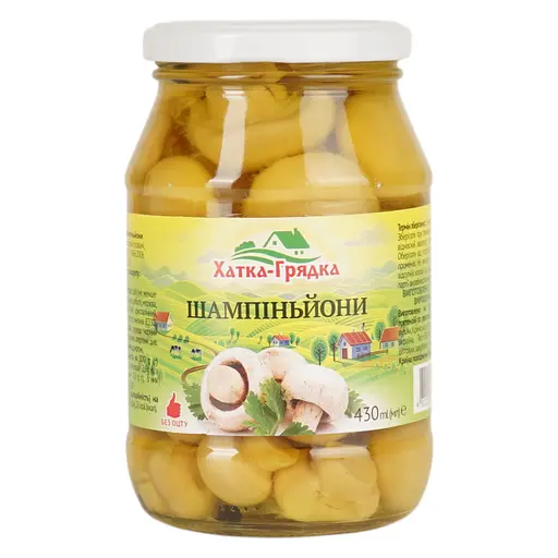 Гриби Шампіньйони Хатка - Грядка цілі мариновані скло 430 мл - фото 1
