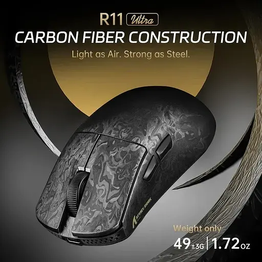 Игровая беспроводная мышка Attack Shark R11 Ultra / Три режима подключения / 42 000 DPI / Cенсор PixArt PAW3950MAX / Black - фото 8