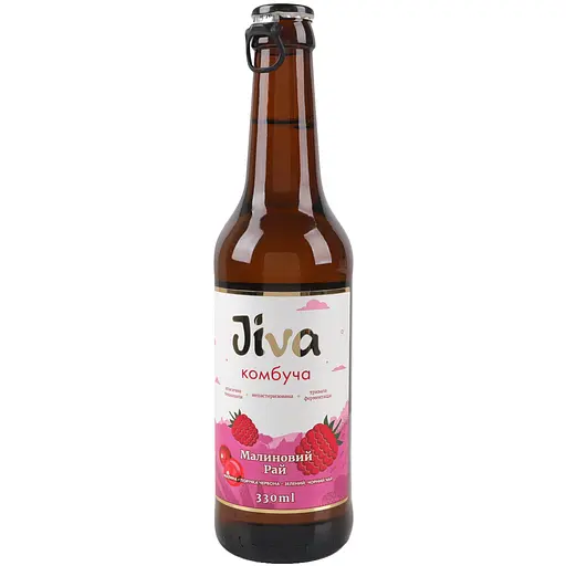 Напиток Jiva Комбуча Малиновый рай з пюре малини та порічки червоної 330 мл (913219) - фото 1