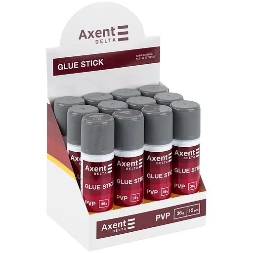 Клей-олівець Axent Delta набір 12 шт. PVP 36 г (D7139) - фото 1
