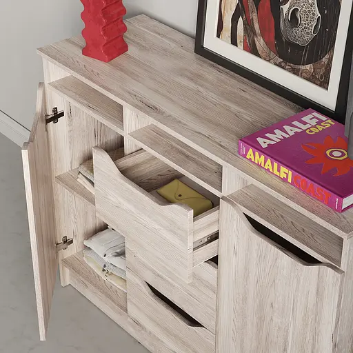 Комод в гостиную MebelStar 1200 Лилу 121x40x89 см Аляска серый (MBS-1330) - фото 3