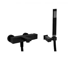 Змішувач для ванни Paffoni Elle із регульованим душовим гарнітуром black matt EL023NO, Чорний матовий - фото 1