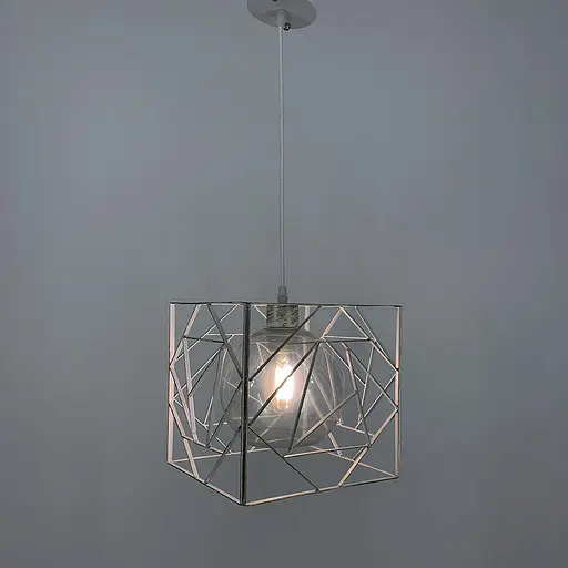 Підвіс Лофт у білому з позолотою корпусі форми куба Line.F 12120/1 WH - фото 3