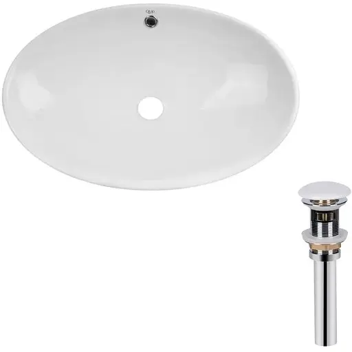 Умивальник Qtap Dove накладний овальний 625x415x150 мм White + донний клапан PU02O, Білий - фото 1