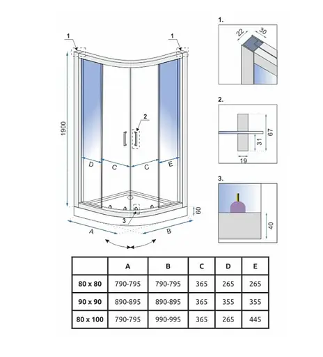 Душевая кабина Rea Look black 80x80 REA -K7902, Черный матовый, Универсальная - фото 6
