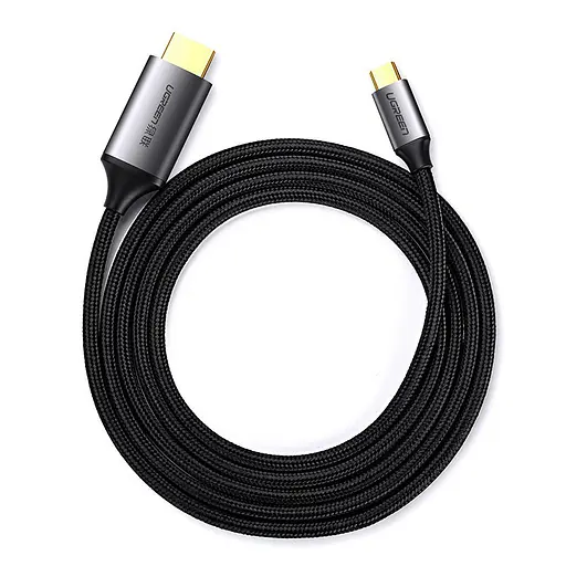 Кабель USB 3.1 Type-C M - HDMI M, 1.5m 4K 60Hz Male Cable Aluminum Shell UGREEN MM142 (Gray Black) - фото 2