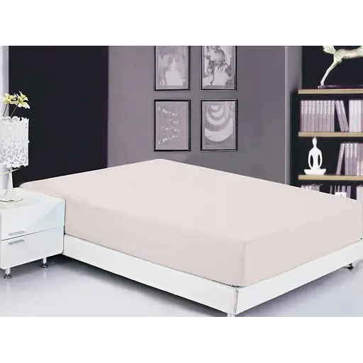 Простирадло на резинці TAG Tekstil Delicacy 160х200х20 см світло-рожеве 000163554