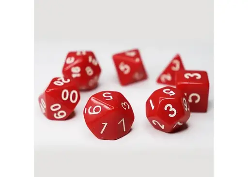 Набор кубиков Opaque 7 Dice Set - Red , 7 шт. (g7dopaq06) - фото 3