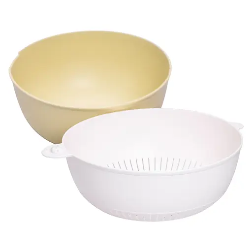 Миска із ситом Yiwu пластикова 4 л пісочний HP-45-7GR - фото 3