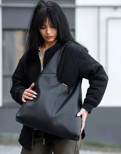 Женская сумка Sambag HOBO M черный 35 х 40 х 8 см (53200129) - фото 5