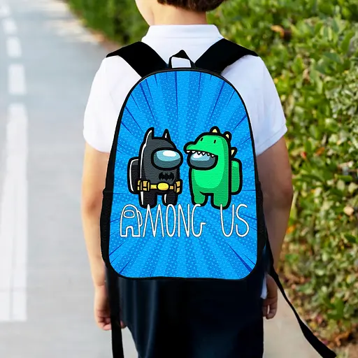 Рюкзак детский Амонг Ас "Among Us" 34х27см, городской ранец для мальчика с принтом (00327)