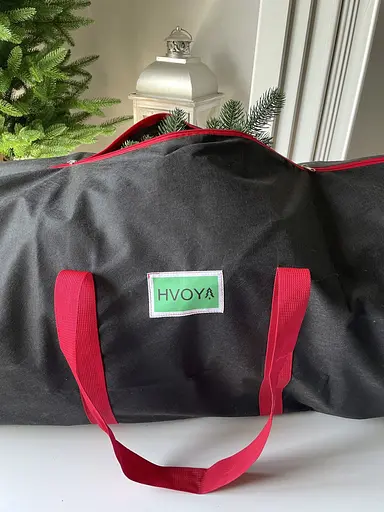 Сумка-чохол Hvoya для зберігання штучної ялинки до 2 м чорно-червоний - фото 5