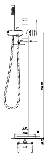Змішувач для ванни Kohlman Experience Gold для підлоги QF1165E-GD Золотий - фото 4