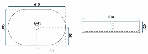 Умивальник Rea Nadia накладний black matt REA-U1062, Чорний матовий - фото 5