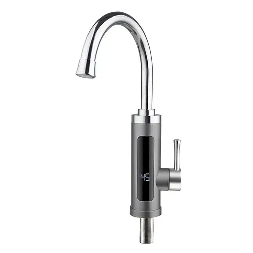 Проточный водонагреватель для кухни поворотный излив датчик температуры 3,3 кВт серый Wezer SDR-A16T - фото 1