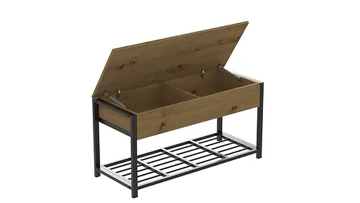 Банкетка з ящиком Ferrum-decor Дрейк 1 550x1000x400 метал Чорний ДСП Дуб Артізан 16 мм (FRD-103050) - фото 5