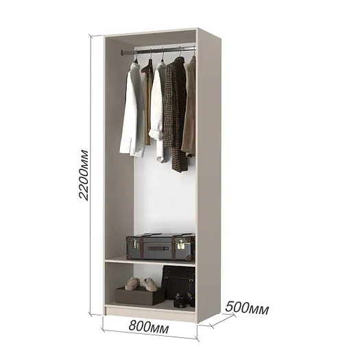 Шкаф 2-дверный MebelStar Оскар ДСП BG, стандарт 80x52x220 см Дуб сонома (MBS-4437) - фото 5