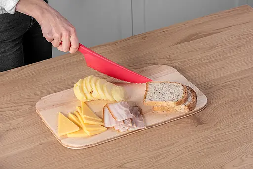 Пластиковий кухонний ніж для силіконового килимка крему, торта, тіста овочів і фруктів 30.5 см, Kitchette Рожевий 84454 - фото 5