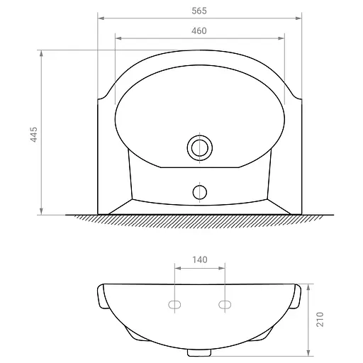 Тумба для підлоги RJ Soft-E з умивальником Solas 101456UA 55 см Білий RJFU021-0156WHSET(RJFU021-0156WH+101456UA) Білий - фото 3