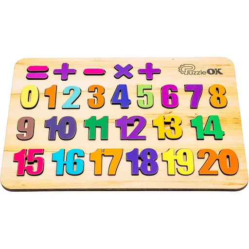 Розвиваюча гра PuzzleOk Цифри для дітей дерев'яна P-OK-2 (2013519744) - фото 1