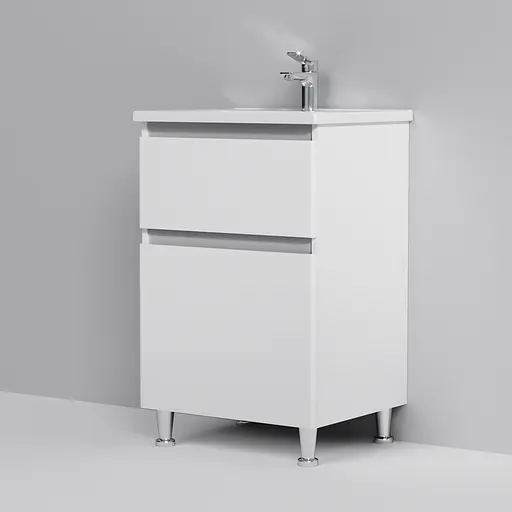 Тумба з умивальником AM.PM X-Joy підлогова 55 см 2 ящики білий M85-FSX0552-WC0552WG38 Білий - фото 4