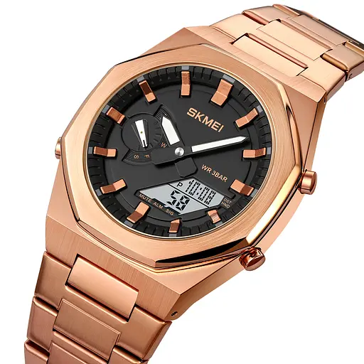 Наручний годинник чоловічий 1816RGWT Rose Gold-White Skmei acs0030571 - фото 2