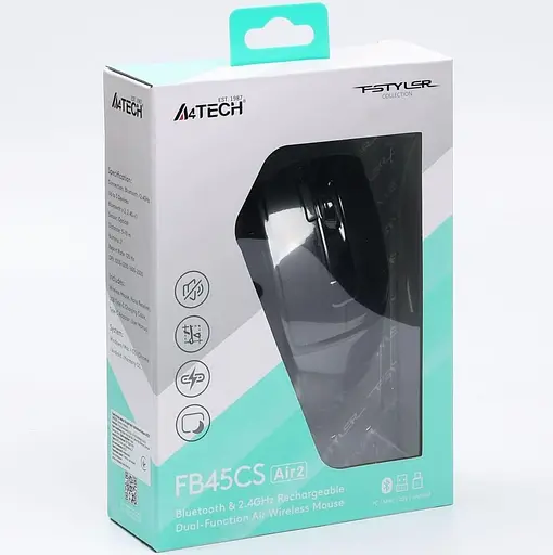 Бездротова миша A4Tech FB45CS Air2 Silent BT/WRL Smoky Grey (FB45CS Air2 Smoky Grey) (FB45CS Air2 (Stone Grey)) - фото 9