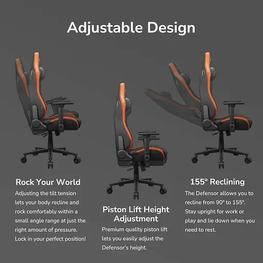 Игровое кресло Cougar Defensor Black Orange (DEFENSOR) - фото 15