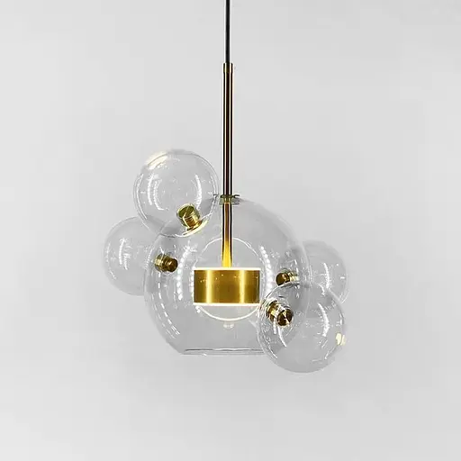 Підвіс-молекула в латунному корпусі Ø 20 см + 4 кульки | Арт. AA 397-200+4 AB+CL | Line F - фото 2