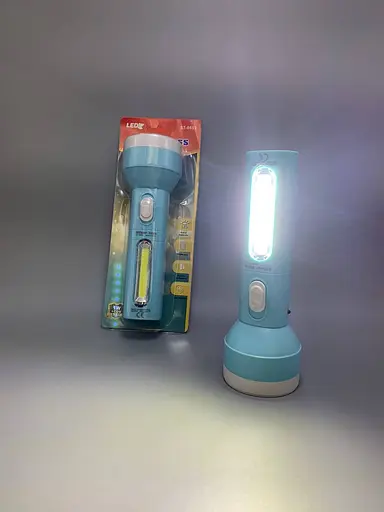 Акумуляторний потужний ручний ліхтар прожектор 2в1 Silver Toss ST-8653 + COB 4 режими Блакитний 88229 - фото 3