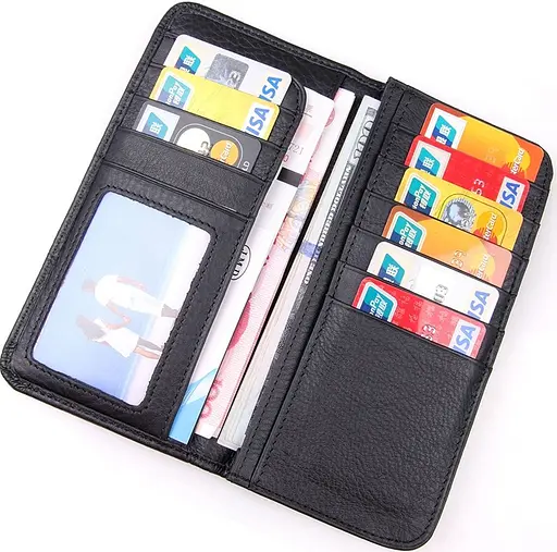 Мужской кожаный кошелек Vintage 9х18 см acs0015347 - фото 8