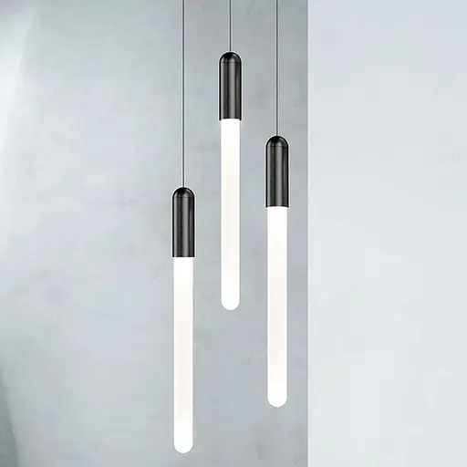 Світильник із підвісною матовою паличкою у чорному корпусі 30х3 см | Арт. A271-30*300 BK | Line F - фото 1