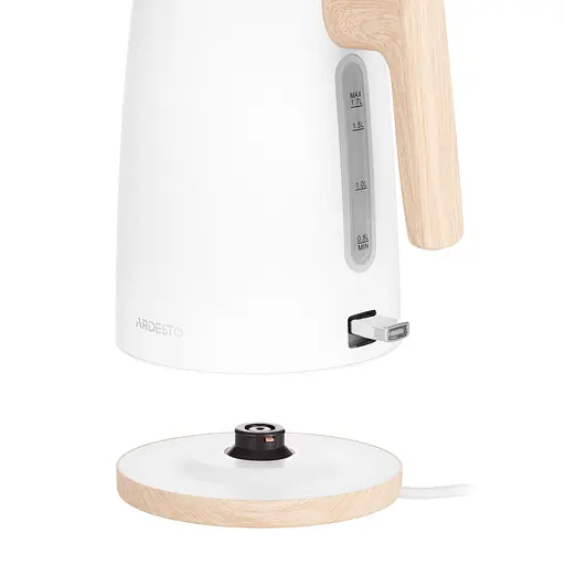 Ardesto Электрочайник EKL-F420WWD, 1.7л, металл, мат, Strix, белый - фото 3