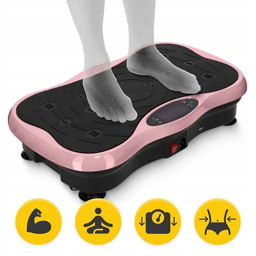 Виброплатформа для тренировок 4FIZJO Ultra+ с пультом и эспандерами Black/Pink (P-5905973402880) - фото 9