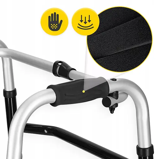 Реабилитационные ходунки 4FIZJO регулируемые, с колесиками Silver/Black (P-5905973406451) - фото 6