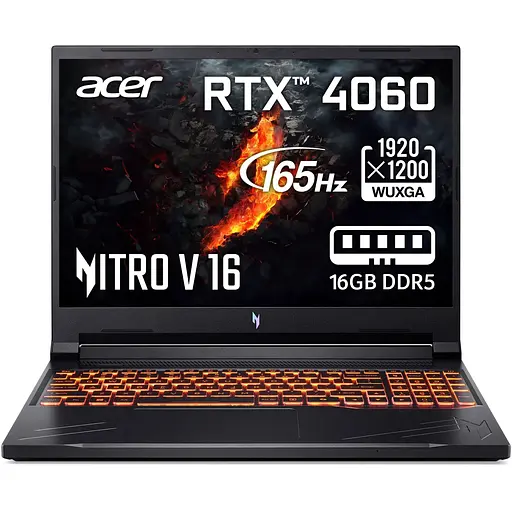 Ноутбук Игровой Acer Nitro V16 ANV16-41-R727 5 8645HS la 5GHz,16'',IPS,16GB DDR5,512GB,4060,Без ОС