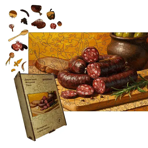 Дерев'яний фігурний пазл Пряна Кров’янка, А1, Картонна коробка 500+ елементів - фото 1
