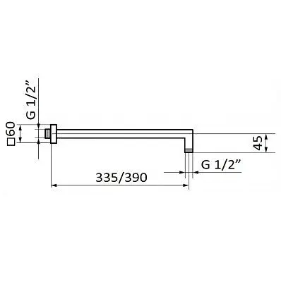 Кронштейн для верхнего душа GBR Hydro 05025021 Черный - фото 2