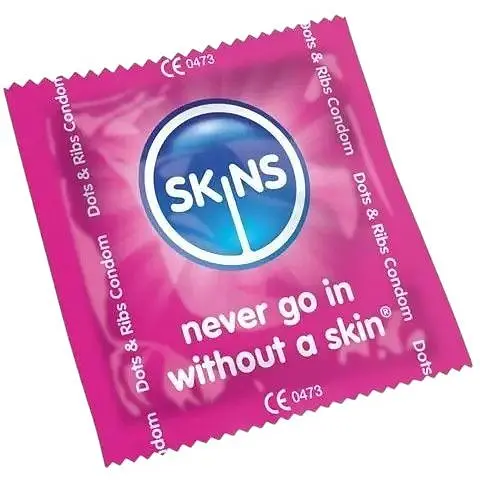 Презервативи Skins з крапками та ребрами
