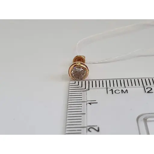 Золоті сережки-пуссети Tango з фіанітами. 580080 - фото 3