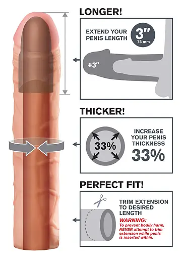 Насадка для пениса Pipedream Perfect Extension Flesh 22.8 см телесный - фото 8