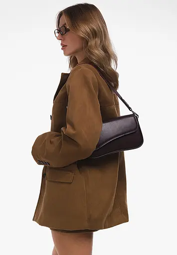 Женская кожаная сумка Nona бордовая краст - фото 3