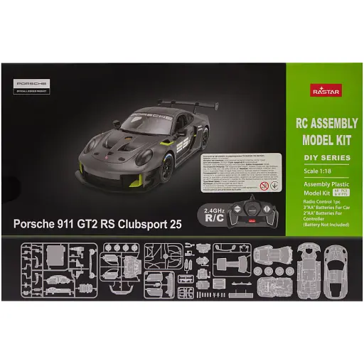 Машинка-конструктор Rastar Porsche 911 GT2 RS Clubsport 25 1:18. Серый - фото 8