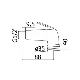 Лійка гігієнічного душу в комплекті зі шлангом 120 см та тримачем Paffoni Minorca chrome ZDUP099CR, Хром - фото 4