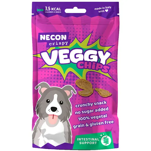 Функціональні ласощі для собак Necon Cripsy Dog Veggy Chips Intestinal 85 г
