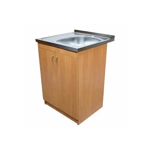 Тумба для кухні з накладною нержавіючою мийкою ЛДСП 60х60х83 см Вільха (52867-01152) - фото 3