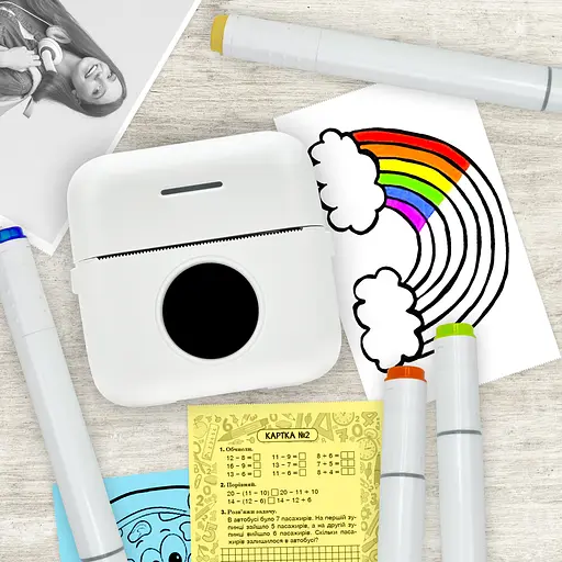 Портативний термопринтер JETIX Mini Printer Student, мобільний міні принтер для смартфона - фото 9