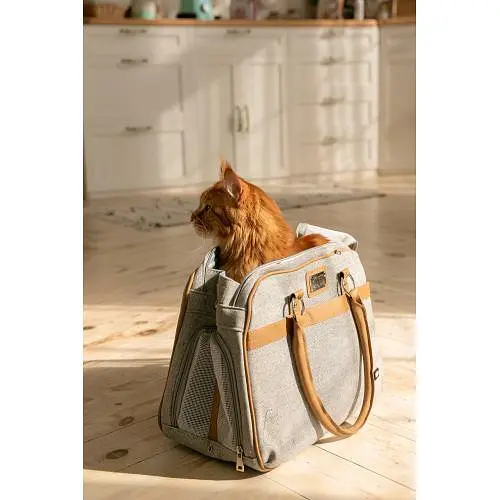 Сумка-переноска для тварин Trixie Helen 19x28x40 см сіра  - фото 5