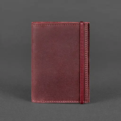 Шкіряна обкладинка для паспорта 1.0 бордова Crazy Horse - фото 6