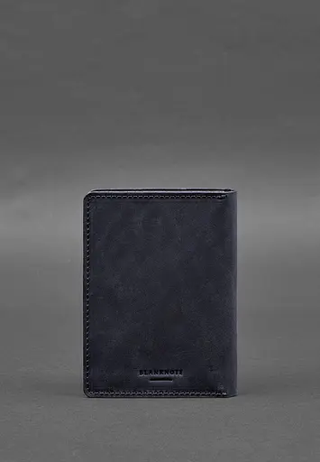 Кожаная обложка-органайзер для документов 6.1 синий Crazy Horse - фото 7